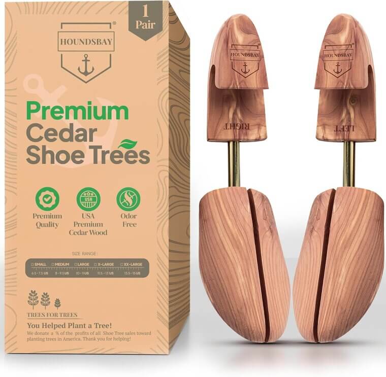 HOUNDSBAY Cedar Shoe Trees - Perfect Shoe Shapers for Men & Women - 34% Off!