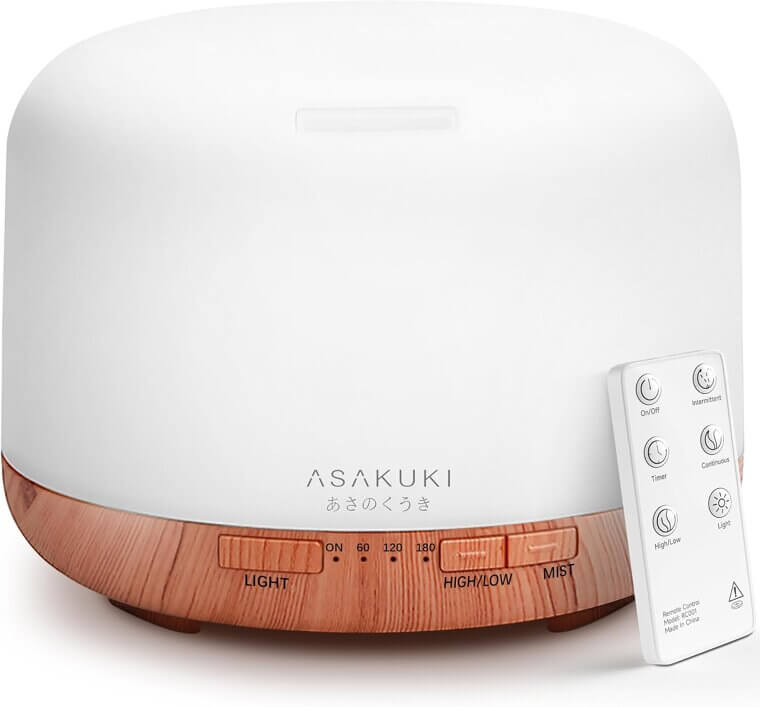 ASAKUKI Oil Diffuser 500ml - Aromatherapy Bliss, Quiet Comfort - Now 16% Off!