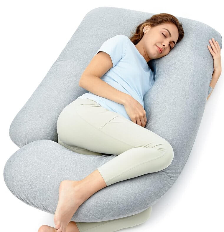 Momcozy Cooling Pregnancy Pillow - Experience Ultimate Comfort for Side Sleepers - Now 15% Off!
