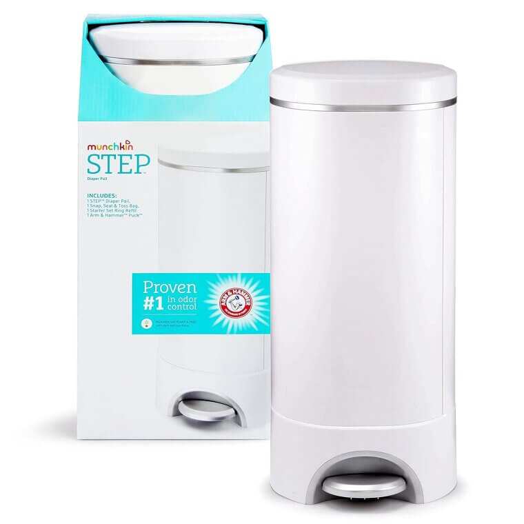 Munchkin STEP Diaper Pail - Award-Winning Odor Control - Don’t Miss the 5% Discount!