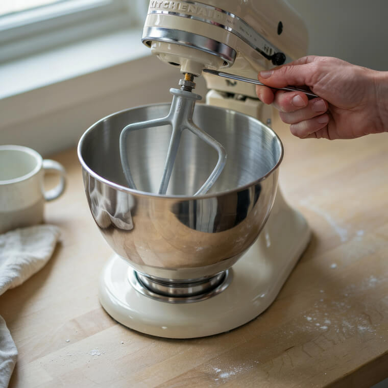 Stand Mixer: Adjust The Beater Height To Clear The Bowl Bottom