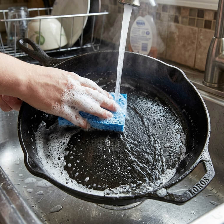 Cast Iron Skillet: Wash With Mild Soap And Dry It Immediately