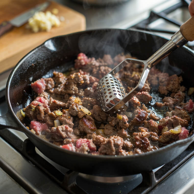 Potato Masher: Utilize It To Break Up Ground Beef In skillets