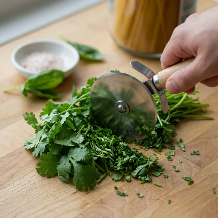 Pizza Wheel: Chop Herbs And Slice Quesadillas Effortlessly