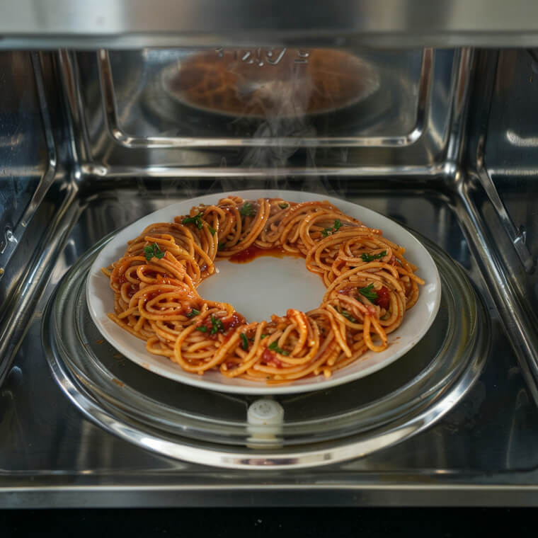 Microwave Plate: Arrange Food In A Ring Instead Of A Pile