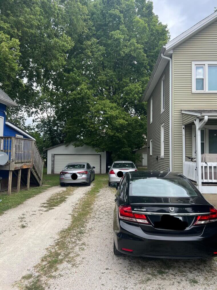 Encroaching on Shared Driveway Space with Extra Vehicles