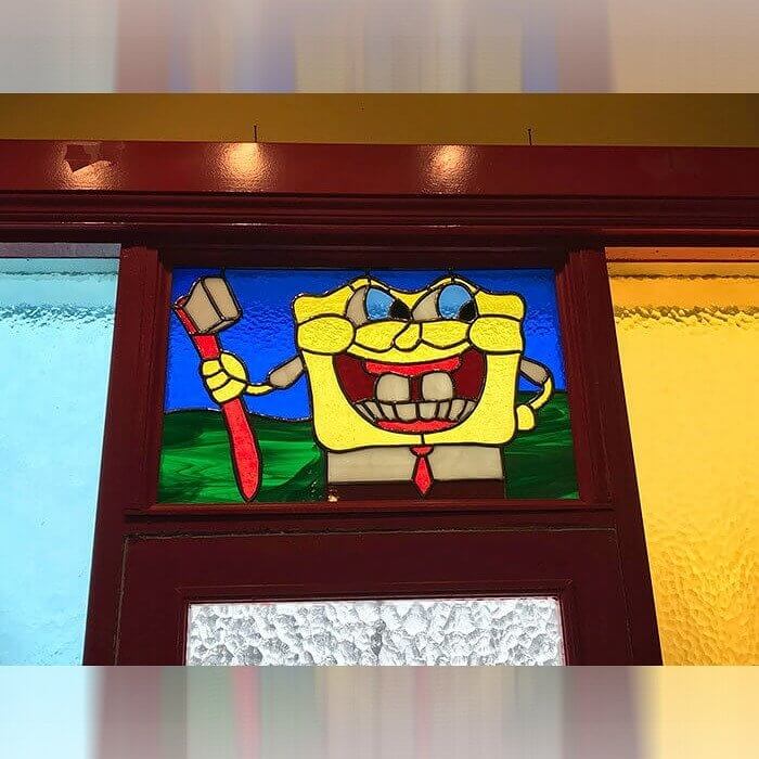 Just a SpongeBob Stained Glass Window