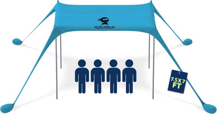 SUN NINJA Beach Tent - Ultimate Outdoor Shade Solution - Don’t Miss the 31% Discount!