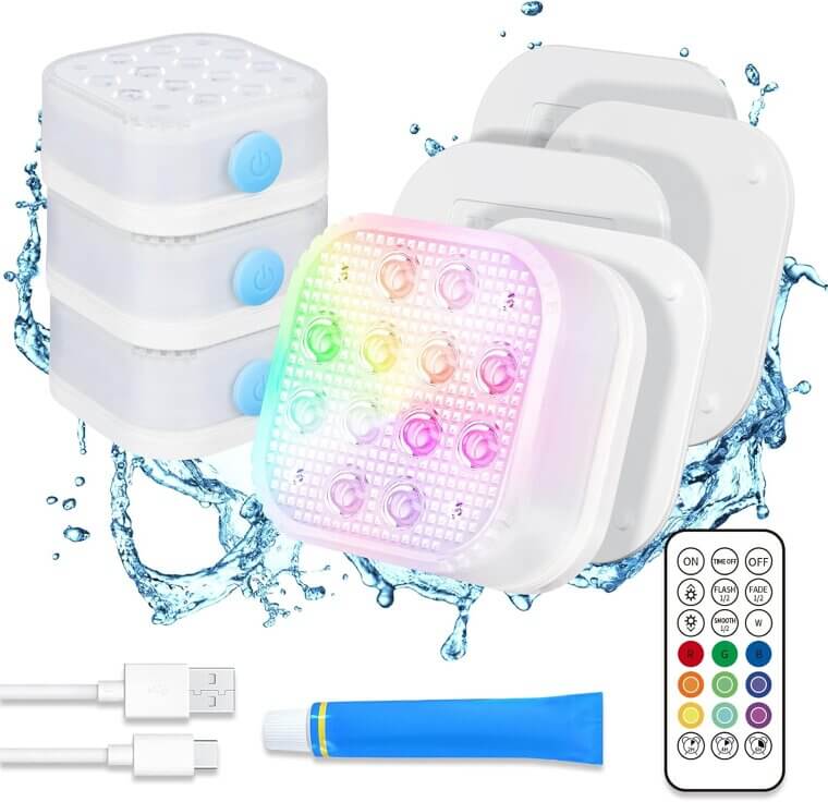 Rechargeable Pool Lights - Vibrant Colors for Your Pool - Don’t Miss the 20% Discount!