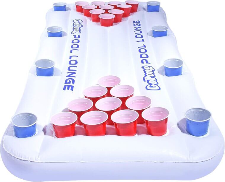 GoPong Pool Pong Lounge: Ultimate Floating Beer Pong Table Fun 