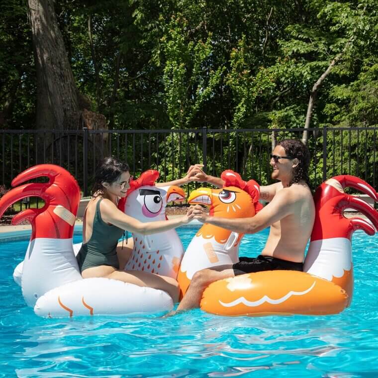Chicken Fight Pool Game - Fun Inflatable Battle for All Ages - Now 34% Off!
