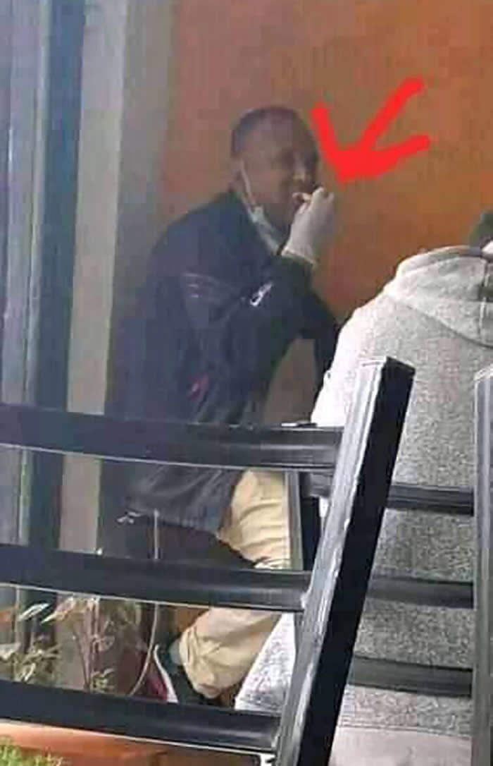 Using The Gloves To Eat That He Touched Everything Else With