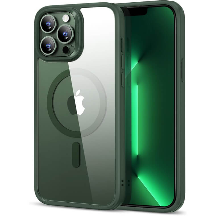 ESR iPhone 13 Pro Case - Shockproof, MagSafe Compatible, Clear Green
