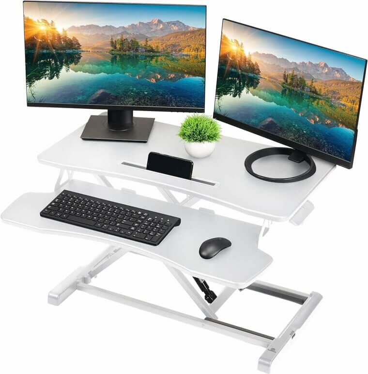 TechOrbits Desk Converter - Ergonomic Sit-Stand Workstation for Home Office