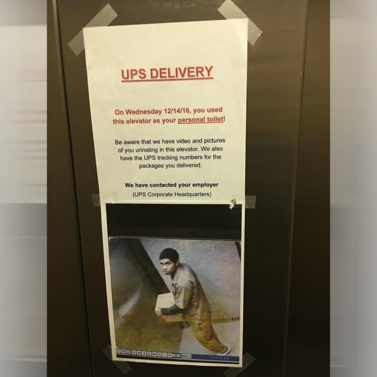 This Delivery Man Decided To Use The Elevator As A Bathroom