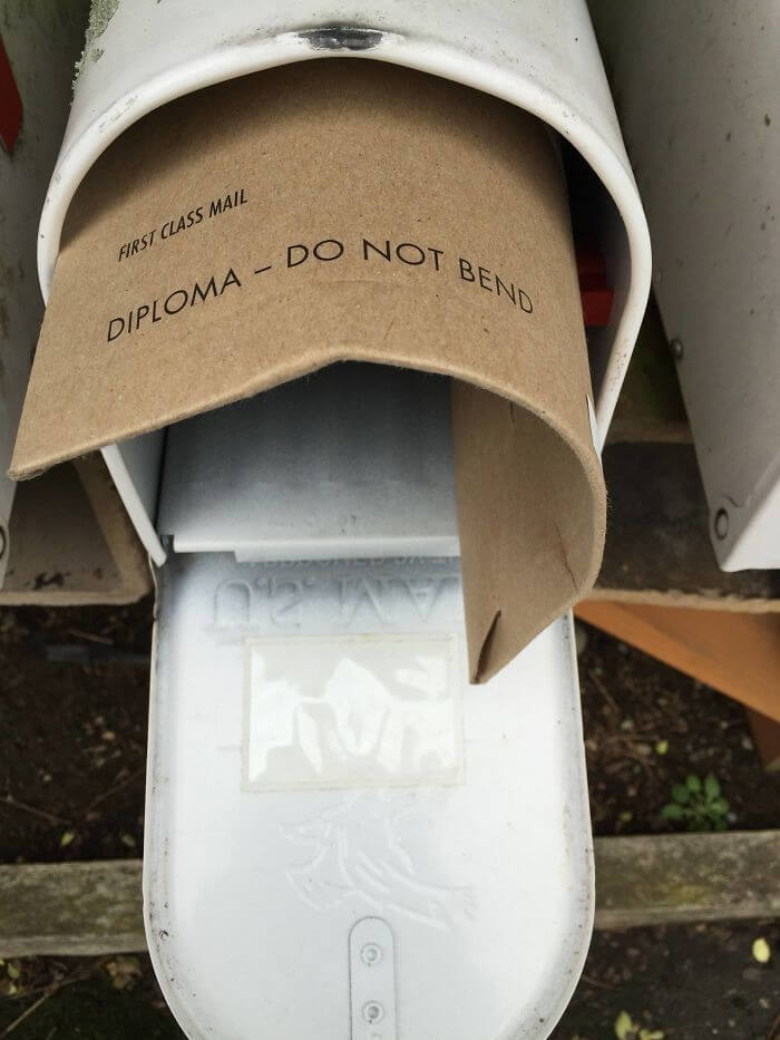 The Mailman Needs To Learn What "Do Not Bend" Means