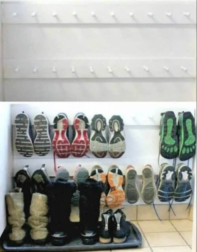 Organize Your Shoes Using Shoe Pegs