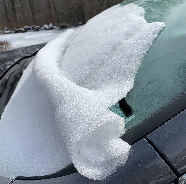 The Snow on This Windshield Rolled Perfectly