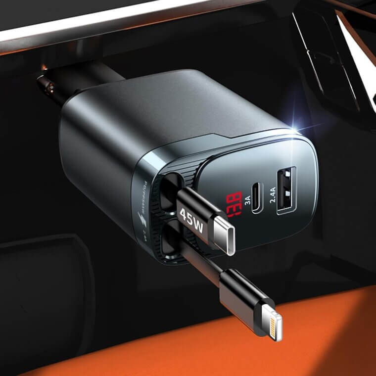 Retractable Car Charger - Fast Charge, 4-in-1 Essential for Travelers - Enjoy 10% Off!