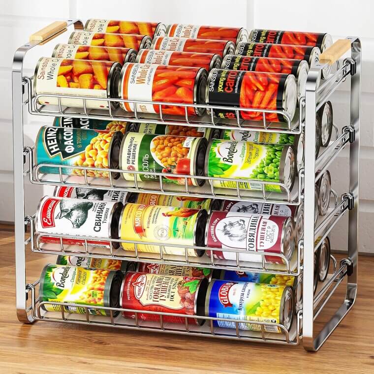 MAXIFFE Can Organizer - Space-Saving 4-Tier Storage Rack 