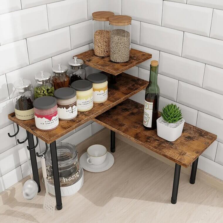 Homode Corner Shelf - Versatile 3-Tier Organizer for Kitchen & Bathroom - Now 5% Off!