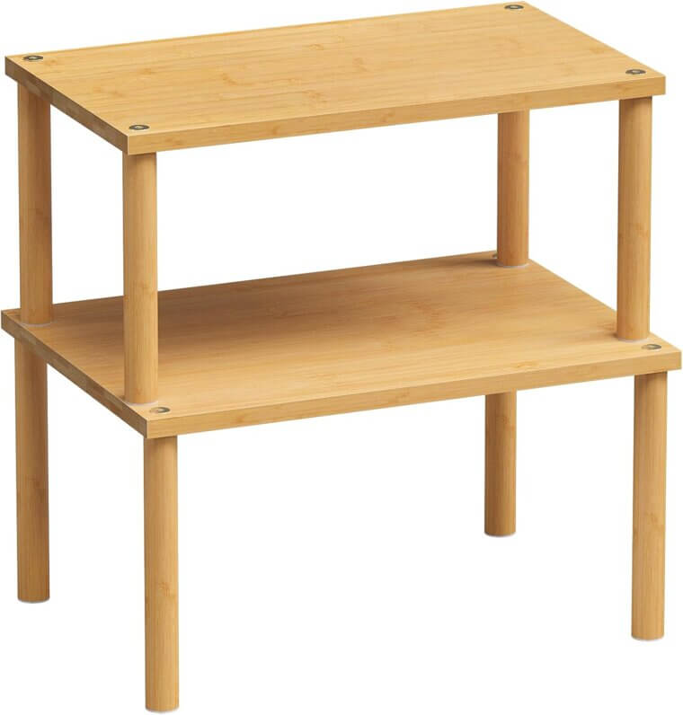 Bamboo Kitchen Shelves - Stackable & Expandable for Perfect Organization 
