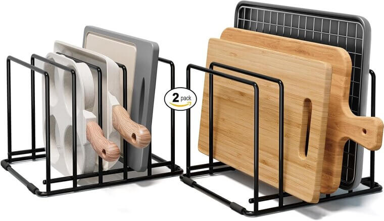 Baking Sheet Organizer - 5-Slot Rack for Tidy Kitchen - Now 5% Off!