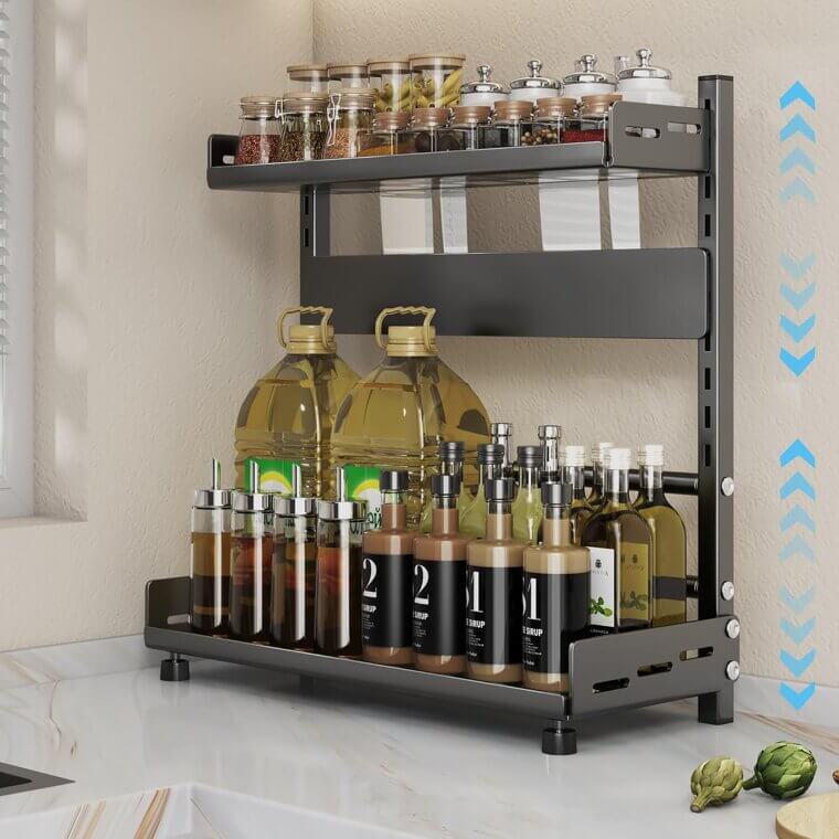 Spice Rack Organizer - Adjustable, Durable, and Stylish! 