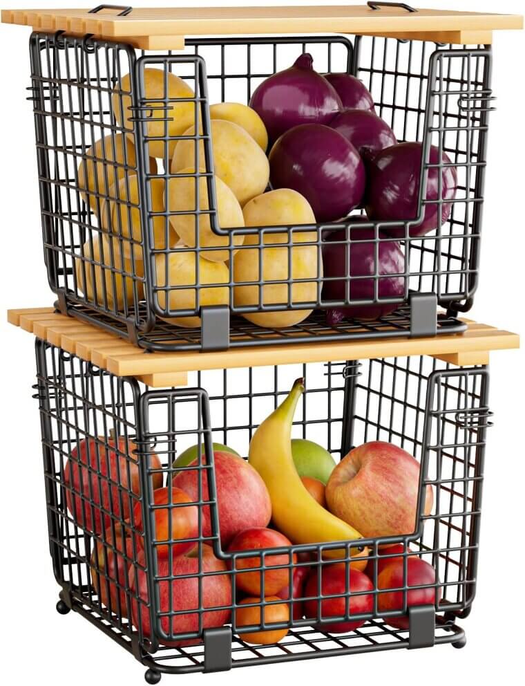 Wire Storage Basket for Kitchen Pantry - Organize with Ease - Now 35% Off!