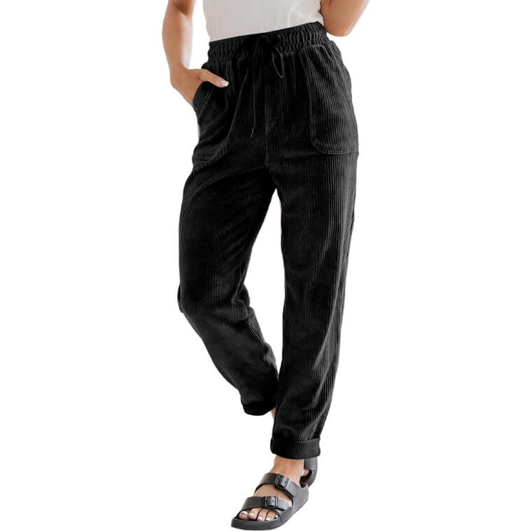 Chic Comfort with EVALESS Corduroy Pants for Effortless Style Enjoy 14% Off!