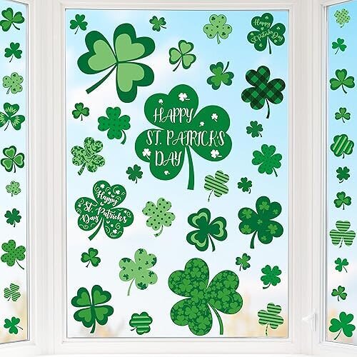 Festive St Patrick's Day Window Clings that Bring Irish Cheer to Your Home. Now 30% Off!