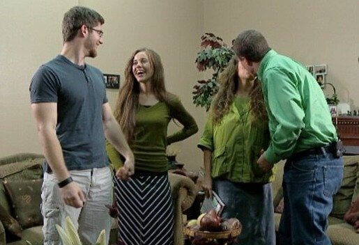 Michelle and Jim Teach Their Kids How to Kiss Using In-Person Demonstrations