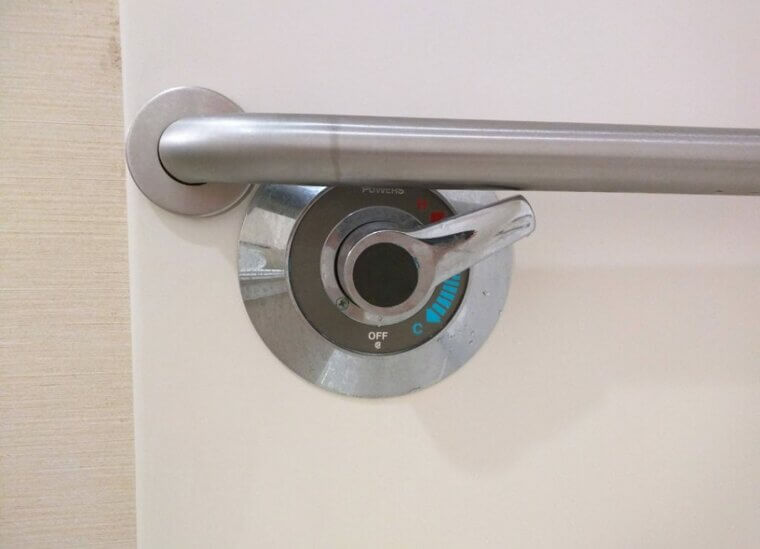 There Is a Knob for Hot Water but You Can't Access It - It's the Hotel's Way of Saving on Water Boiler Expenses