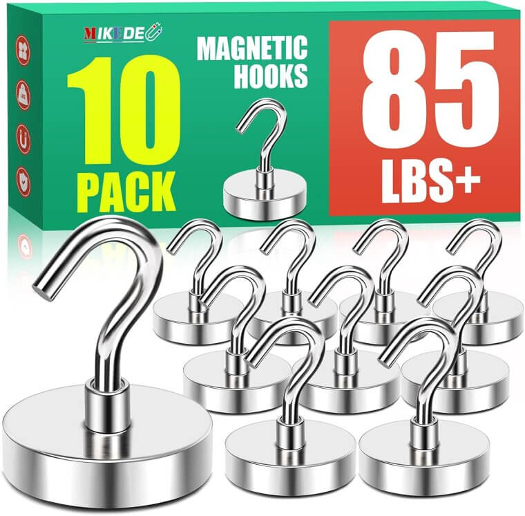 MIKEDE Magnetic Hooks - 85 Lbs Heavy Duty for Versatile Hanging - Enjoy 10% Off!