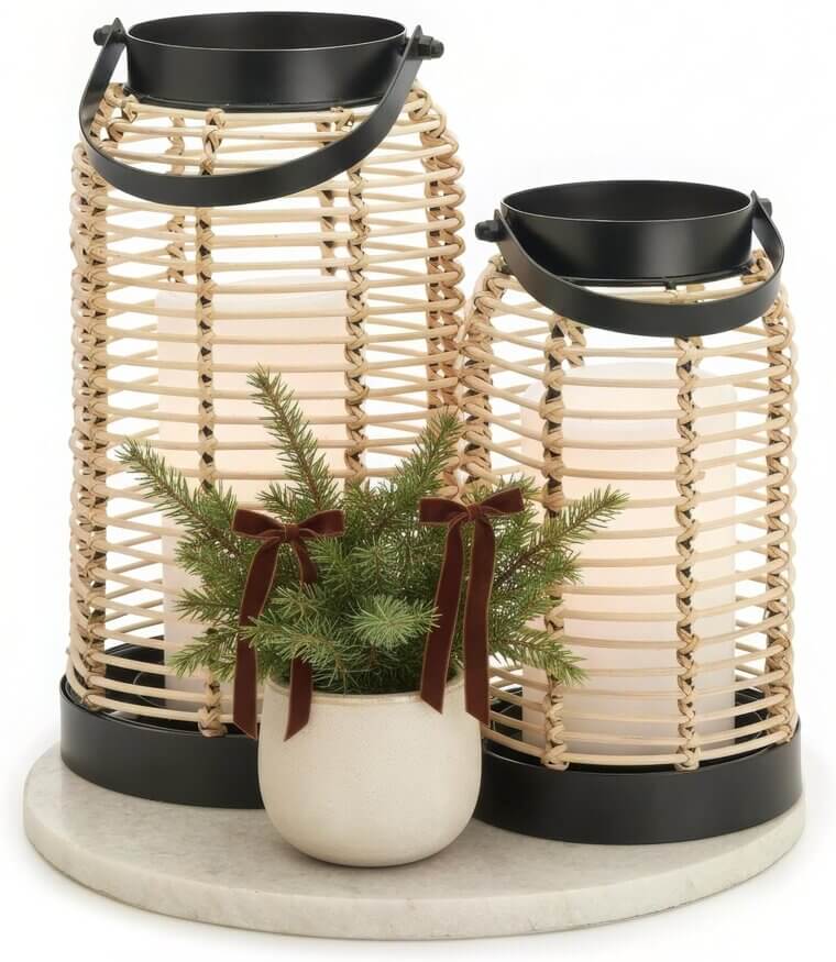 Rattan Boho Lanterns - Chic Decor for Any Space 