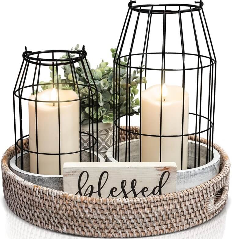 Farmhouse Lantern Set - Rustic Charm for Your Home 