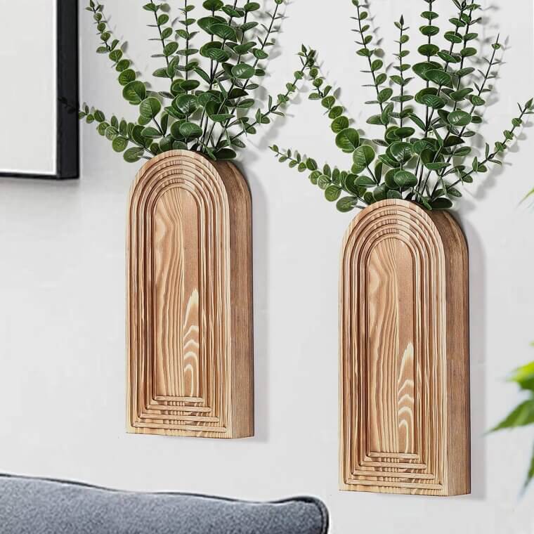 Wooden Wall Vase Set - Modern Farmhouse Charm for Any Room - Now 5% Off!