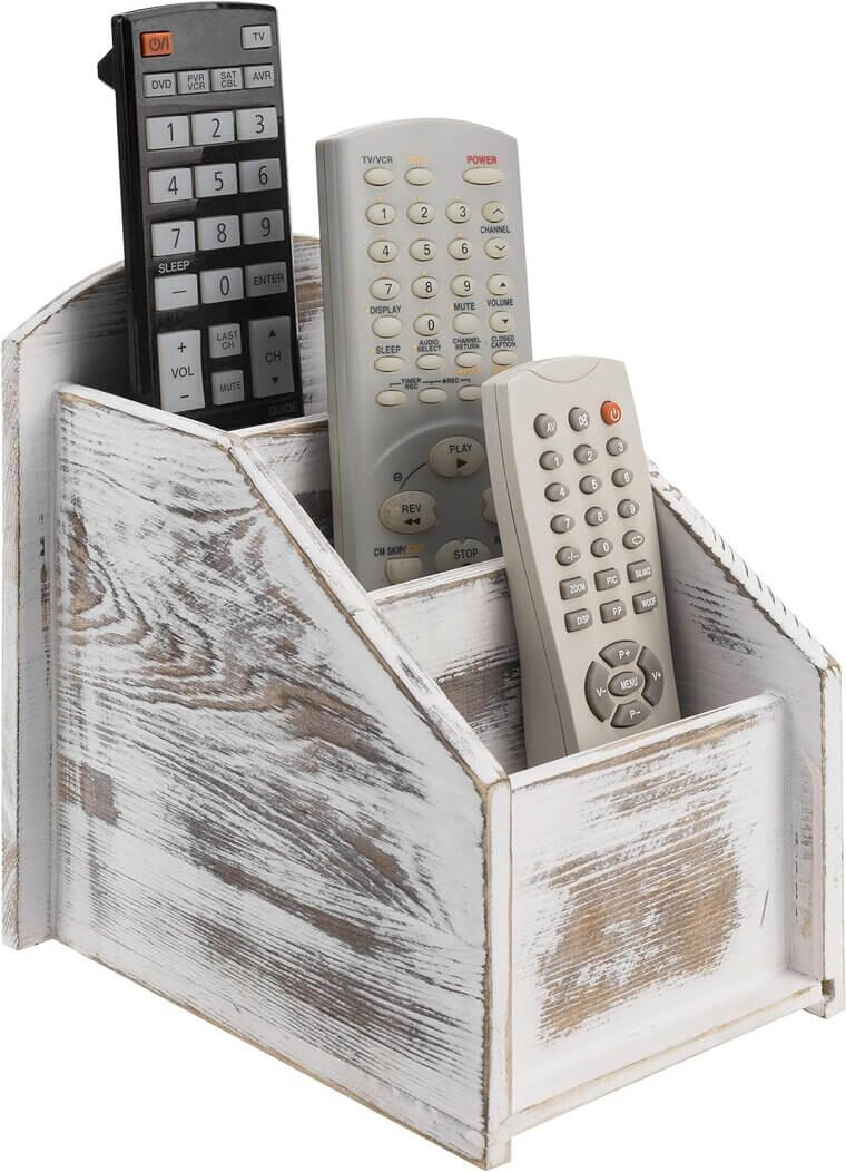 Whitewashed Remote Caddy - Organize with Style! - 8% Off!