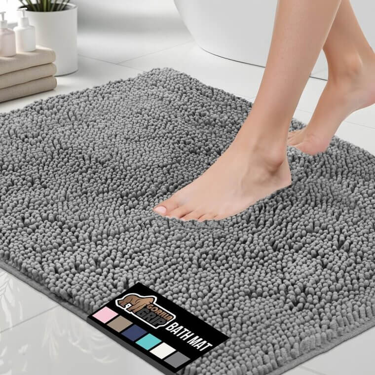 GORILLA GRIP Bath Rug: Soft, Absorbent, Quick-Dry Comfort - Now 25% Off!