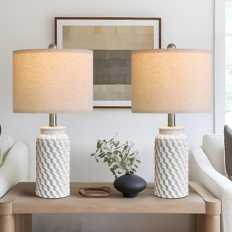 Modern Ceramic Bedside Lamps - Perfect for Farmhouse Decor - Don’t Miss the 10% Discount!