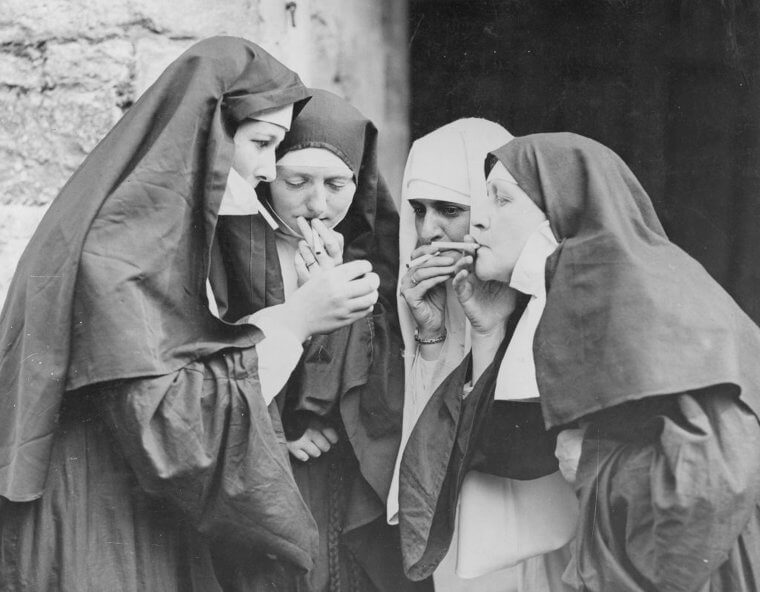 Just a Wee Cigarette Break for These Nuns