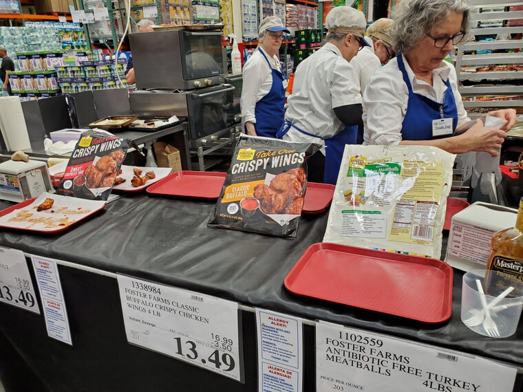 Chicken Wings Offered on Open Sample Plates