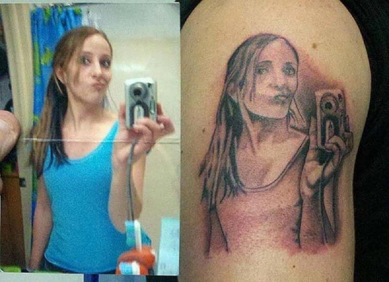 The Selfie Game Was Strong For This Ex-Girlfriend Tattoo Reminder