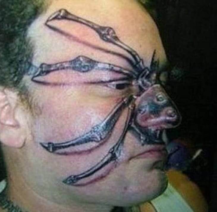 Anyone With Arachnophobia Should Look Away From This Man's Face
