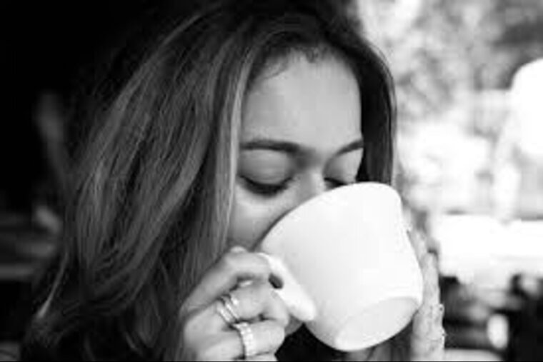 Sipping coffee on an empty stomach before eating breakfast