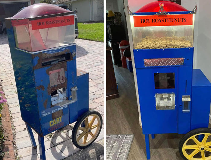 Before And After Of A Found Peanut Cart