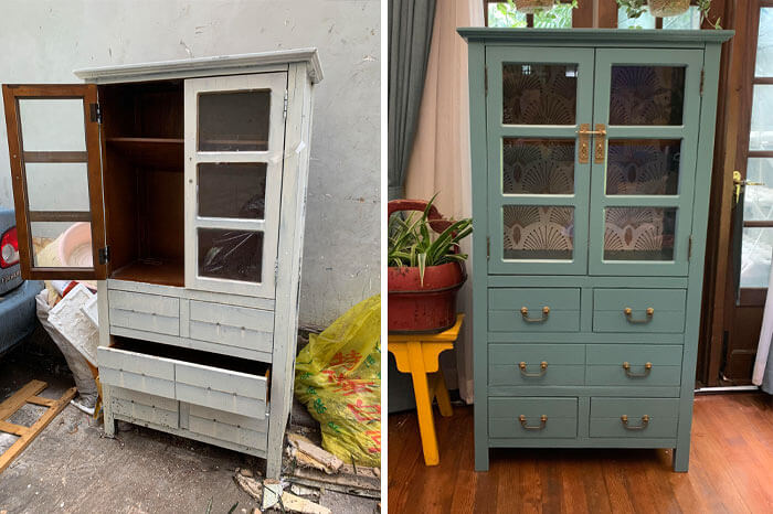 Someone Found And Restored A Beautiful Old Cabinet