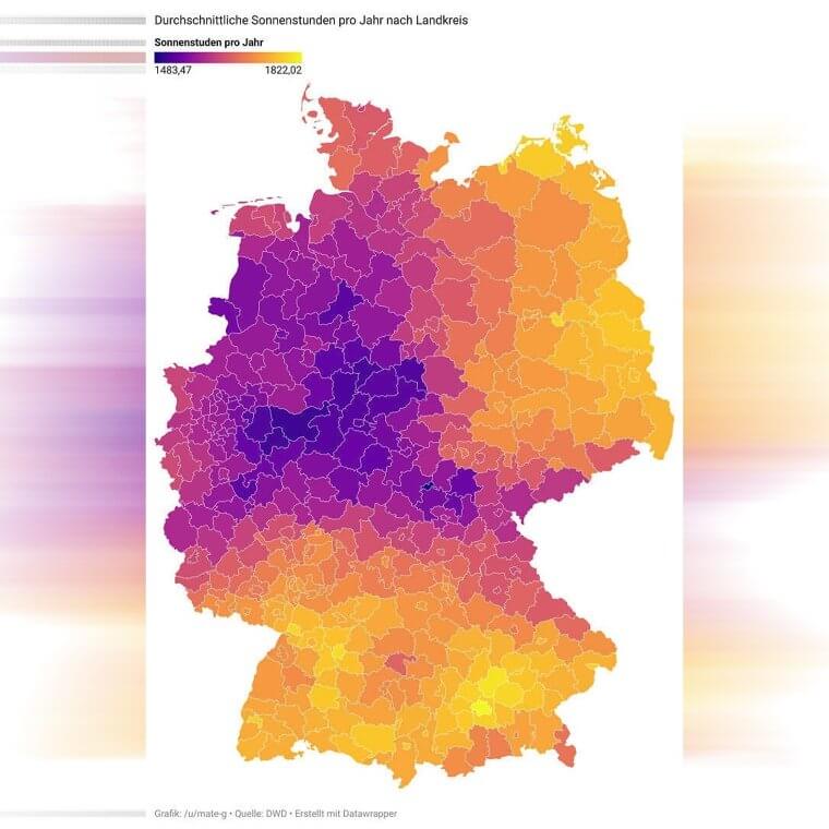 These Are the Average Sunshine Hours of Germany in a Year