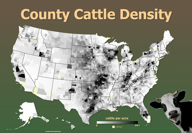 Where the Cattle Really Hang Out By U.S. Counties