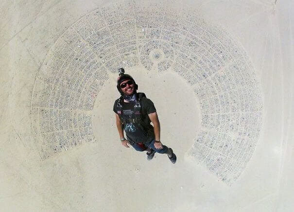 Skydiving Into Burning Man